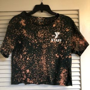 bleach tie dye/acid wash ymca t shirt